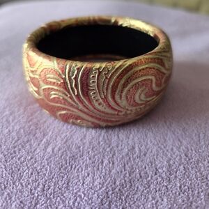 Red and Gold Bangle Bracelet